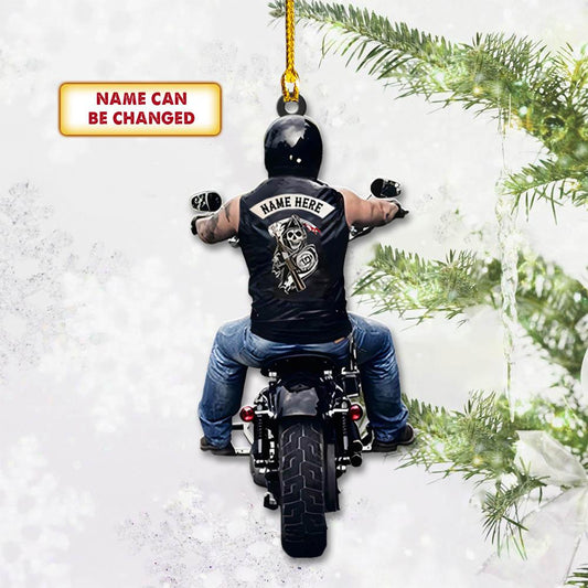 Biker Personalized Shape Acrylic Ornament 2 Sides Print - Best gifts your whole family