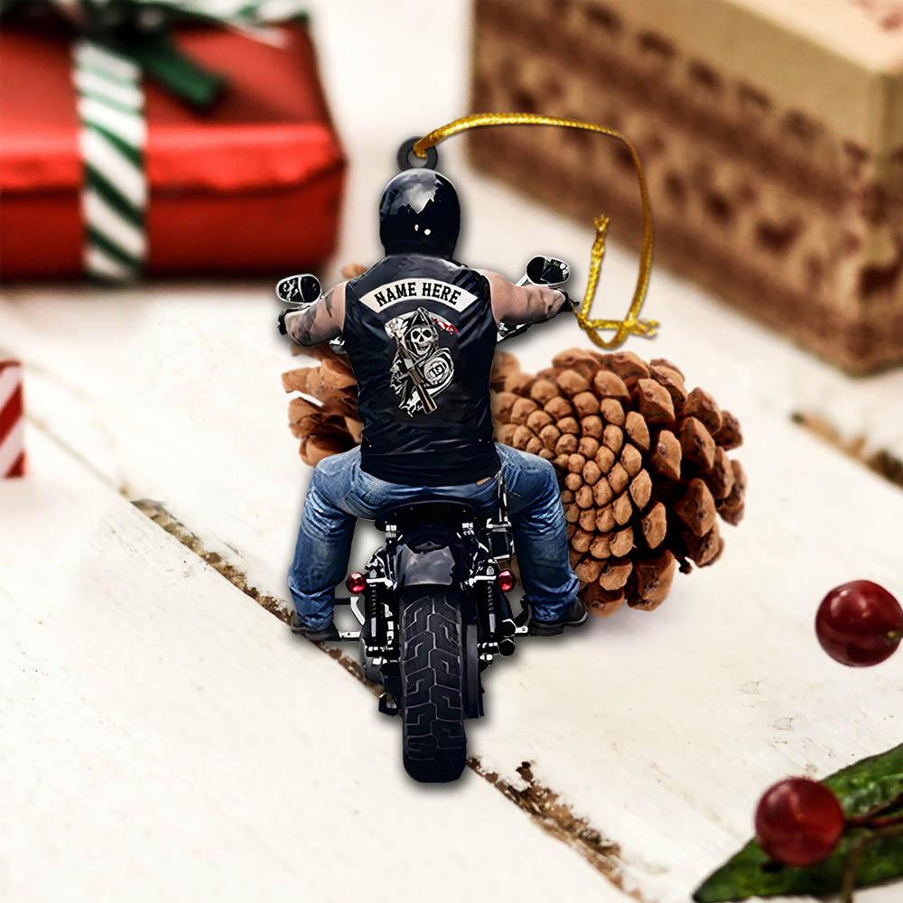 Biker Personalized Shape Acrylic Ornament 2 Sides Print - Best gifts your whole family