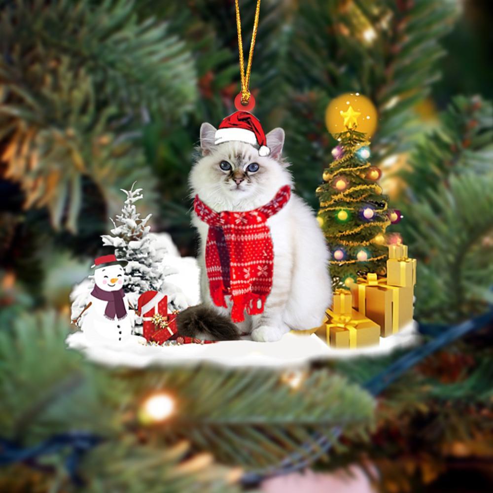 Birman Cat Christmas Ornament Christmas Tree Hanging Acrylic Ornament Gift - Best gifts your whole family