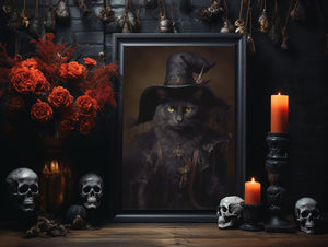 Black Cat Witch Poster, Witch Print, Cat Witch Poster, Gothic Art, Dark Academia, Black Cat Witch, Halloween Decor,Halloween Poster - Best gifts your whole family