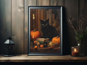 Black Cat Witch Print, Vintage Poster, Art Poster Print, Dark Academia, Gothic Victorian, Black Cat Art, Witchy Decor - Best gifts your whole family
