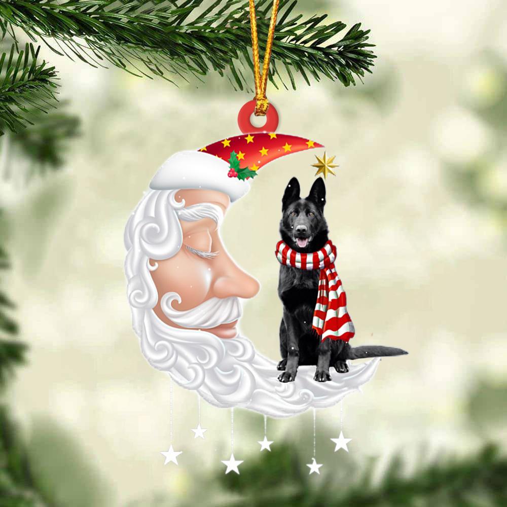 Black German Shepherd With Santa Christmas Ornament Dog Christmas Ornament - Best gifts your whole family