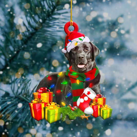 Black Labrador Christmas Shape Ornament - Best gifts your whole family