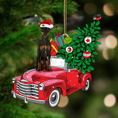 Black Miniature Pinscher-Pine Truck Hanging Ornament - Best gifts your whole family
