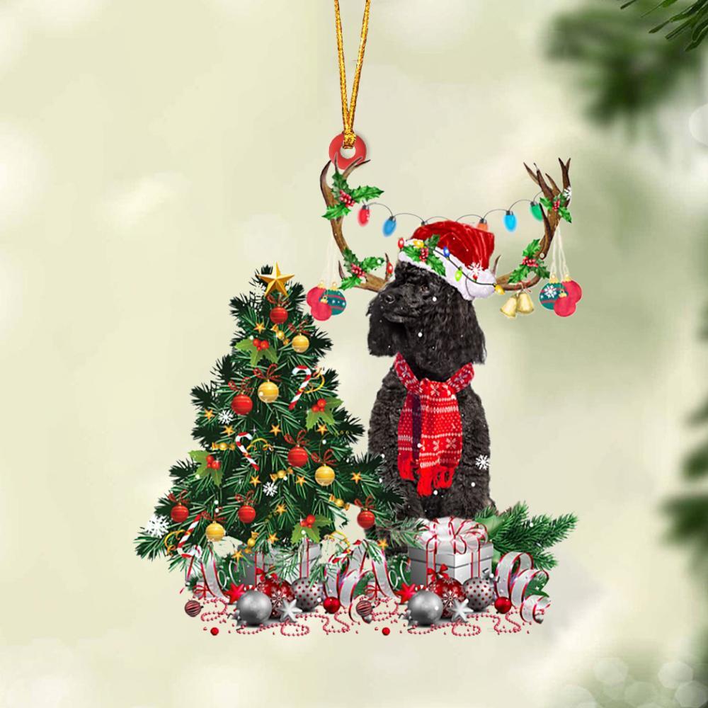 Black Miniature Poodle-Christmas Tree Gift Hanging Ornament - Best gifts your whole family