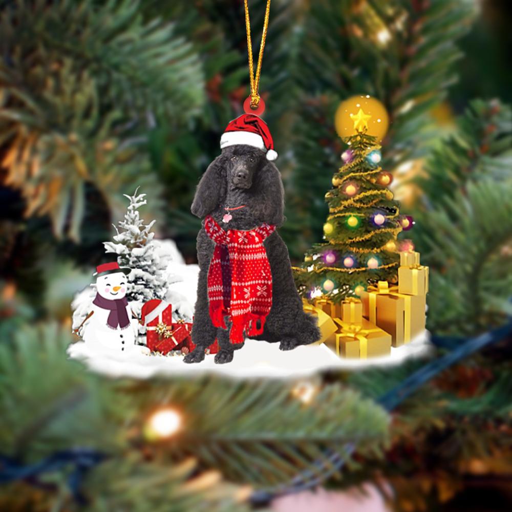 Black Poodle Christmas Ornament Christmas Tree Hanging Acrylic Ornament Gift - Best gifts your whole family