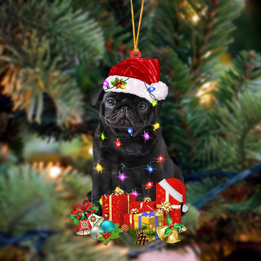 BLACK Pug 1-Dog Be Christmas Tree Hanging Ornament - Best gifts your whole family