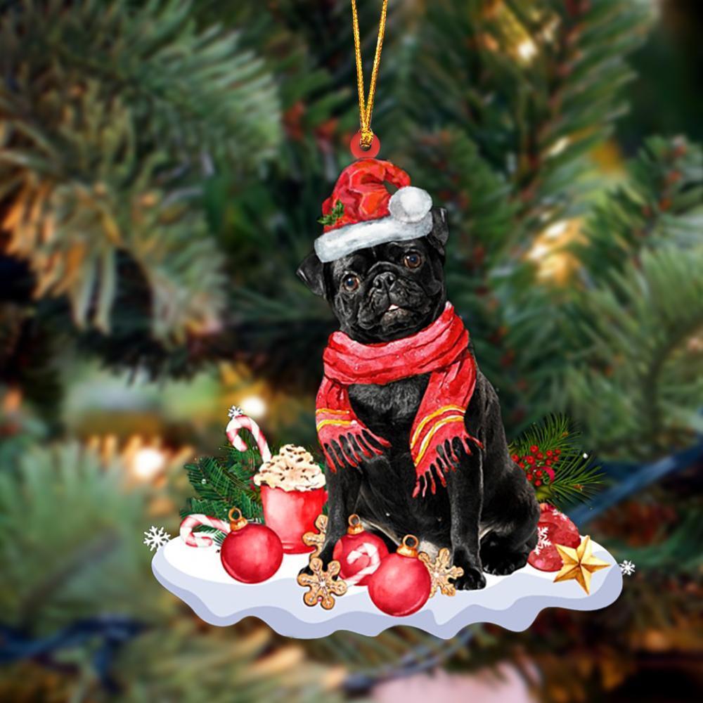 Black Pug 3-Better Christmas Hanging Ornament - Best gifts your whole family