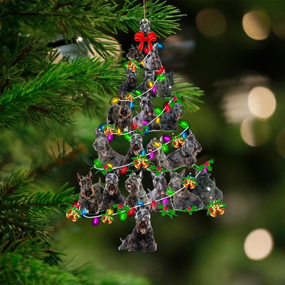 Black Scottish Terrier-Christmas Tree Lights-Two Sided Ornament - Best gifts your whole family
