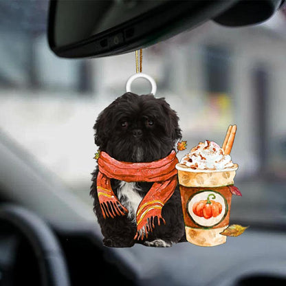 BLACK Shih Tzu-Pumpkin Spice Kinda-Two Sided Ornament - Best gifts your whole family