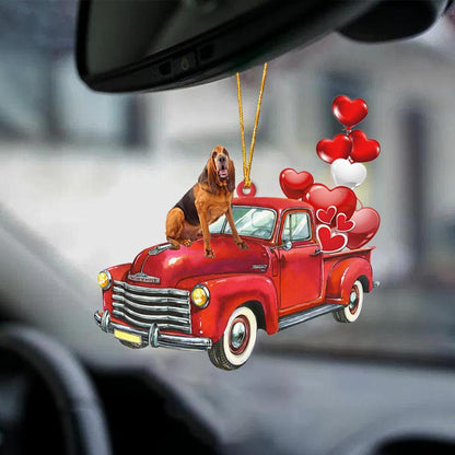Bloodhound-Red Sports Car-Two Sided Ornament - Best gifts your whole family