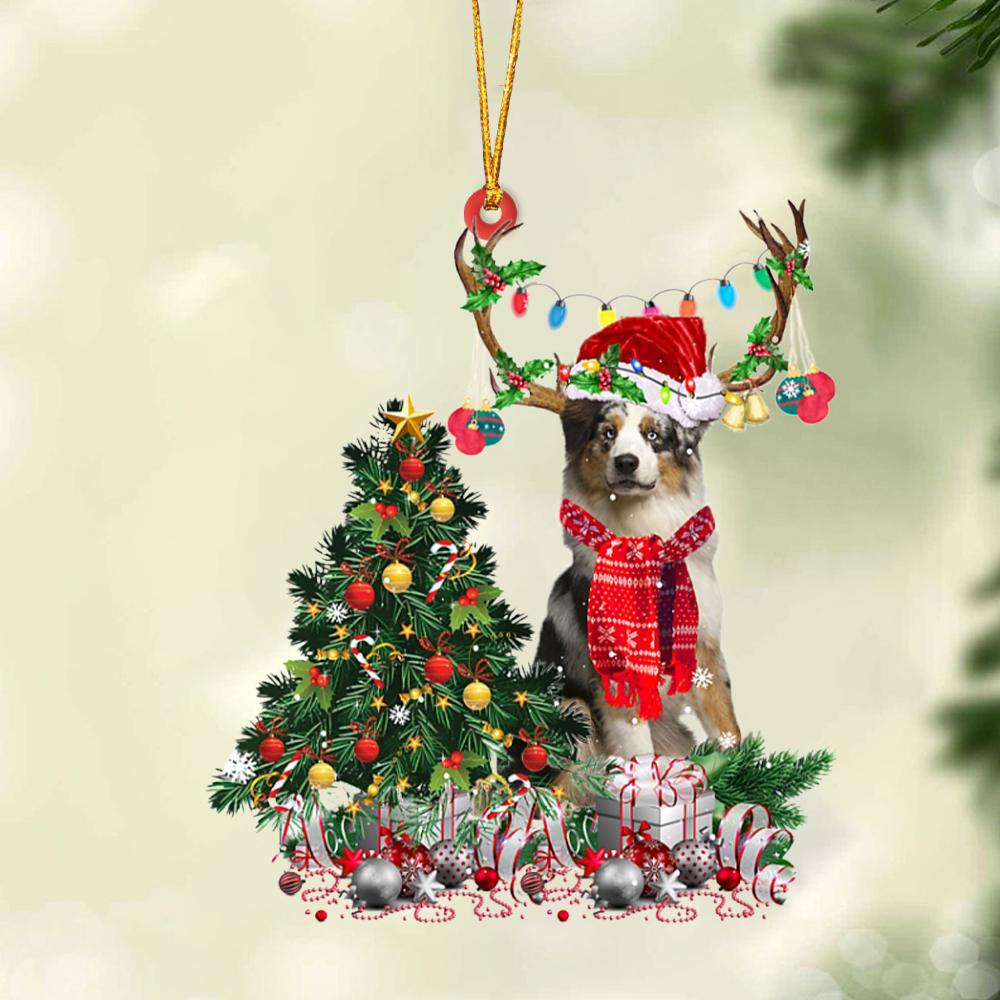 BLUE MERLE Australian Shepherd-Christmas Tree Gift Hanging Ornament, Christmas Ornament, Car Ornament - Best gifts your whole family