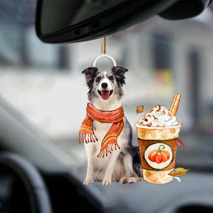 Blue Merle Collie-Pumpkin Spice Kinda-Two Sided Ornament - Best gifts your whole family