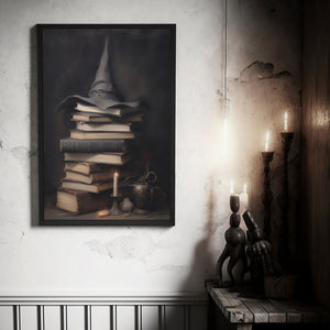 Books of Witchcraft Poster, Vintage Poster, Haunting Ghost, Halloween Decor, Dark Academia Room Decor, Books Room Decor - Usoppsniper