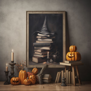 Books of Witchcraft Poster, Vintage Poster, Haunting Ghost, Halloween Decor, Dark Academia Room Decor, Books Room Decor - Usoppsniper