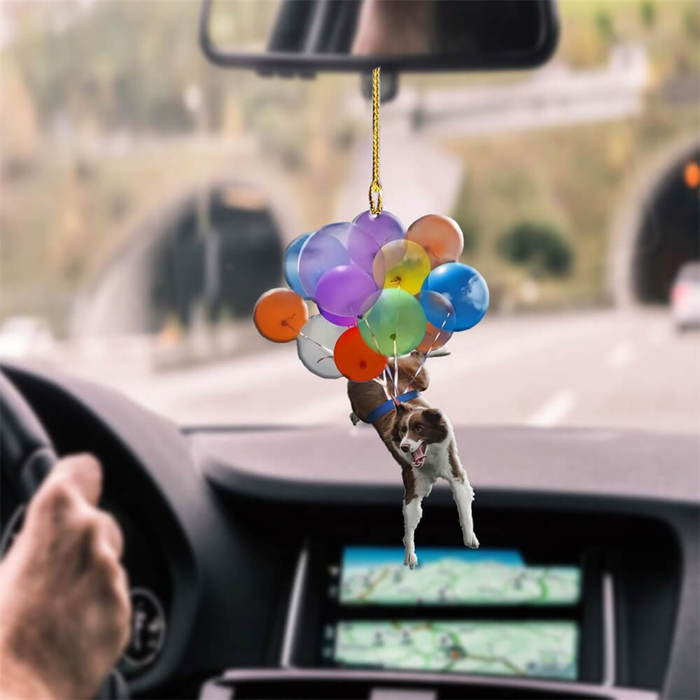 Border Collie Dog Fly With Bubbles Hanging Ornament Dog Ornament For Auto Godmerc - Best gifts your whole family