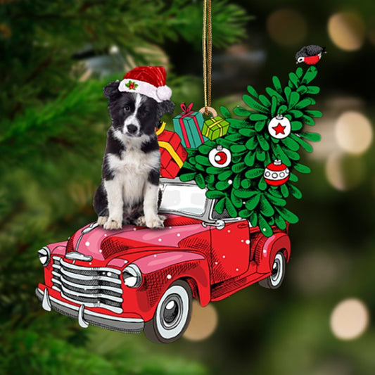 Border Collie-Pine Truck Hanging Ornament - Best gifts your whole family