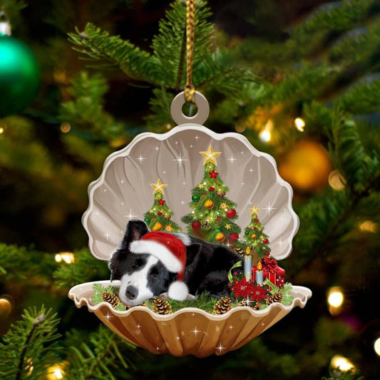 Border Collie-Sleeping Pearl in Christmas Two Sided Ornament - Best gifts your whole family