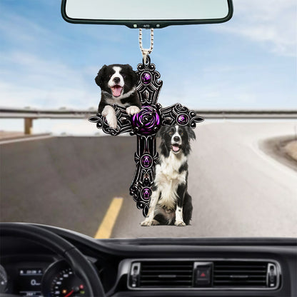 Border Collies Pray For God Car Hanging Ornament Dog Pray For God Ornament Godmerc - Best gifts your whole family