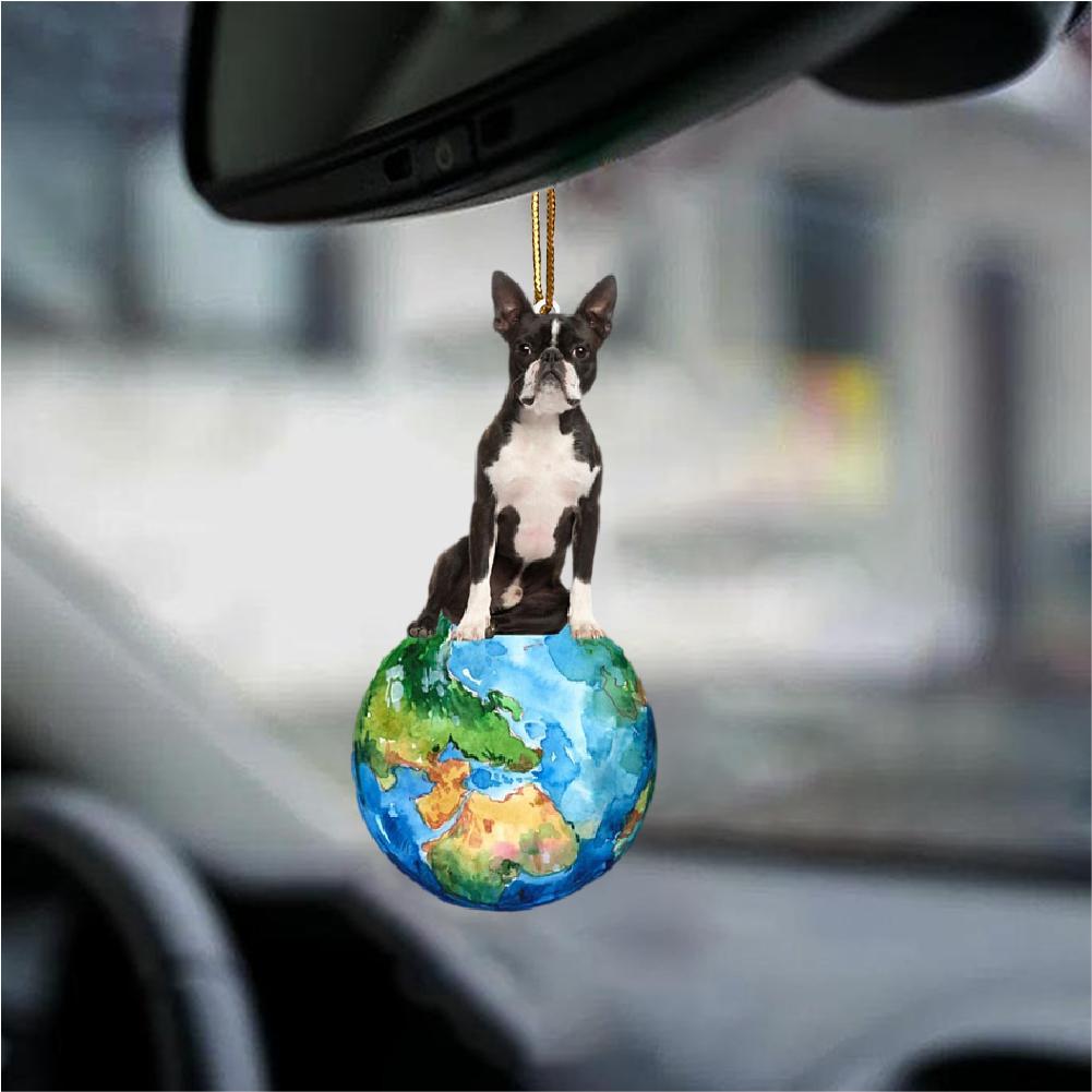 Boston Terrier-Around My Dog-Two Sided Ornament - Best gifts your whole family