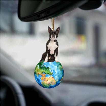 Boston Terrier-Around My Dog-Two Sided Ornament - Best gifts your whole family