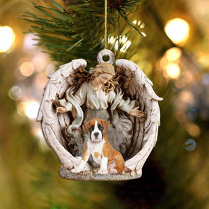 Boxer (6)-Angel Hug Winter Love Two Sided Ornament - Best gifts your whole family