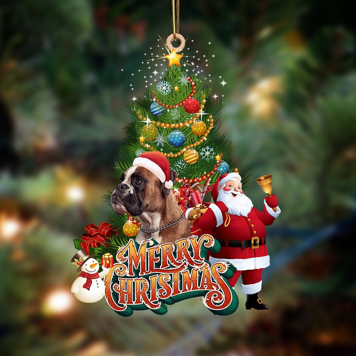boxer-Christmas Tree&Dog Hanging Ornament - Best gifts your whole family