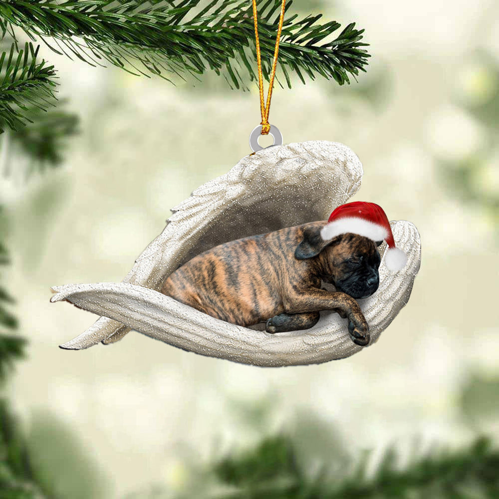 Brindle Boxer1 Sleeping Angel Christmas Ornament Godmerc - Best gifts your whole family