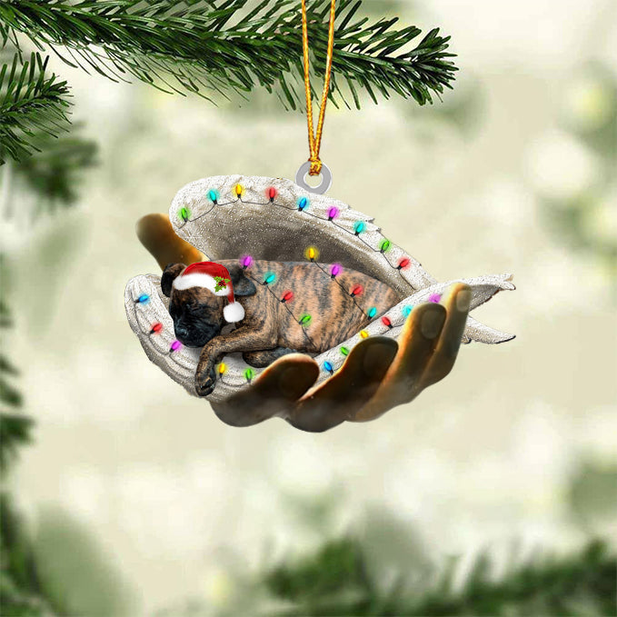 Brindle Boxer1 Sleeping Angel In God Hand Christmas Ornament Godmerch Ornament - Best gifts your whole family