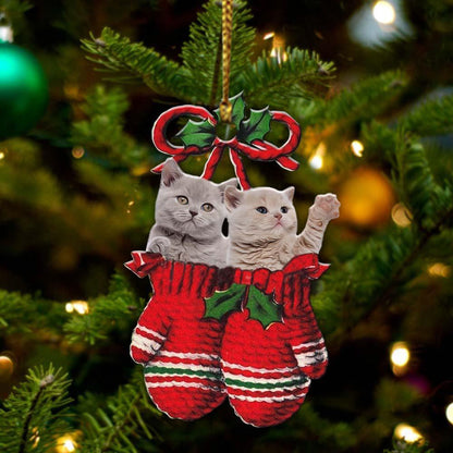 British Shorthair Inside Your Gloves Christmas Holiday-Two Sided Ornament Christmas 2022 Ornament Gift - Best gifts your whole family