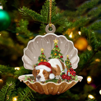 Brittany Spaniel3-Sleeping Pearl In Christmas Two Sided Ornament - Best gifts your whole family