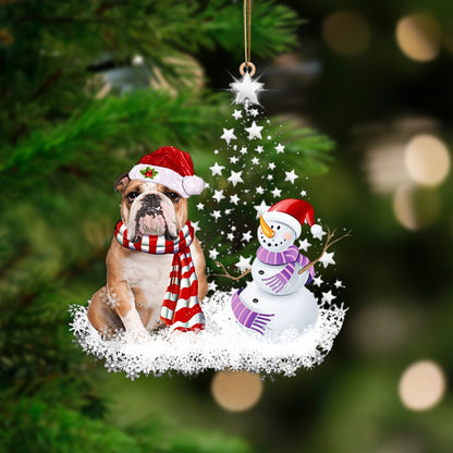 Brown English Bulldog-Star Tree Hanging Ornament - Best gifts your whole family