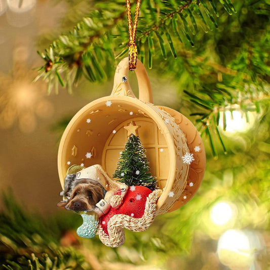 Brown Roan Italian Spinone Dog Sleeping In A Cup Christmas Ornament, Car Ornament, Christmas Ornament - Best gifts your whole family