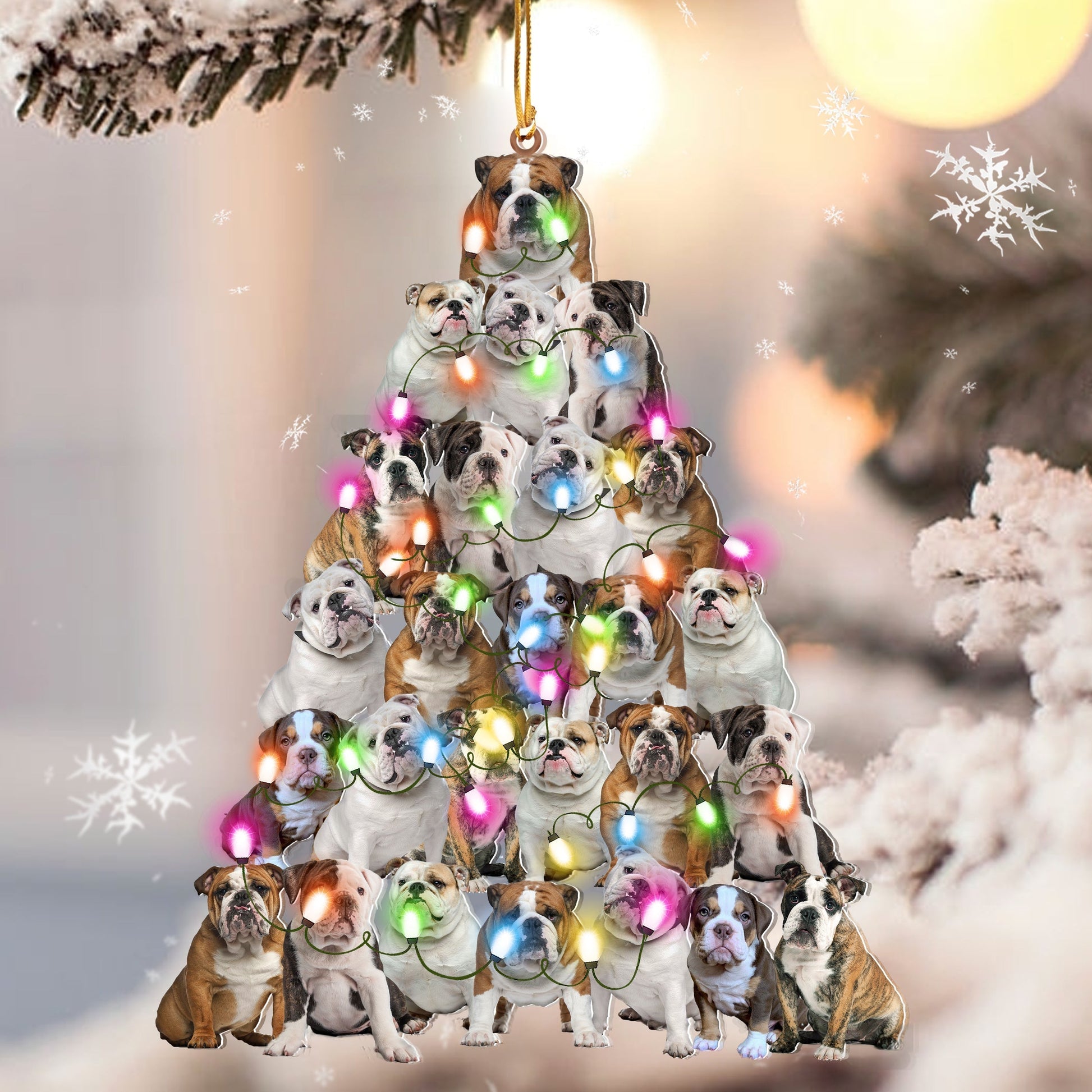 Bulldog Lovely Tree Gift For Bulldog Lover Gift For Dog Mom Ornament Christmas Ornament - Best gifts your whole family