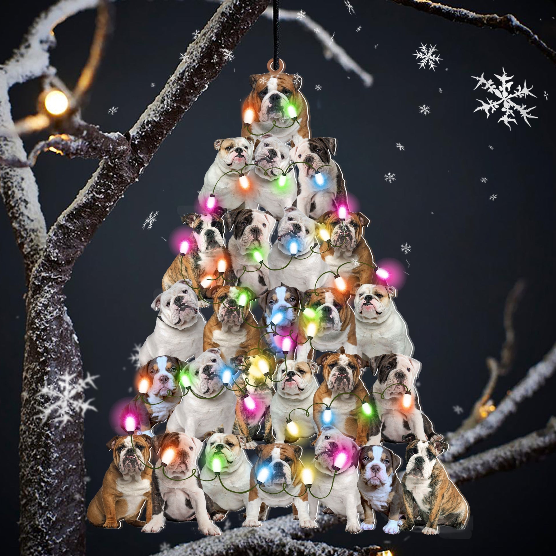 Bulldog Lovely Tree Gift For Bulldog Lover Gift For Dog Mom Ornament Christmas Ornament - Best gifts your whole family