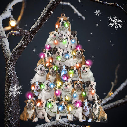 Bulldog Lovely Tree Gift For Bulldog Lover Gift For Dog Mom Ornament Christmas Ornament - Best gifts your whole family