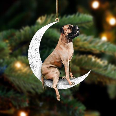 Bullmastiff-Sit On The Moon-Two Sided Ornament - Best gifts your whole family