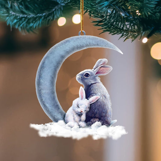 Bunny Blue Moon Hanging Ornament Christmas Tree Ornament Godmerc - Best gifts your whole family