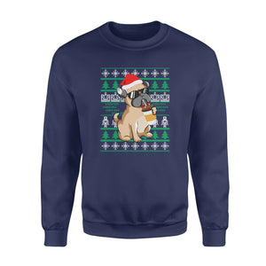 Coffee pug christmas funny sweatshirt gifts christmas ugly sweater for men and women