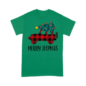 Merry Jeepmas Buffalo Plaid Pattern Jeep Funny Christmas  Tee Shirt Gift For Christmas