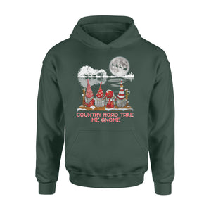 Country road take me Gnome - funny guitar tree hoddgifts christmas ugly hoodie for men and women