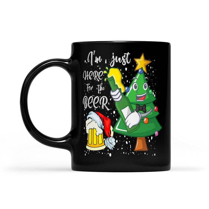 I'm Just Here For The Beer Funny Christmas Drinking Gift  Black Mug Gift For Christmas