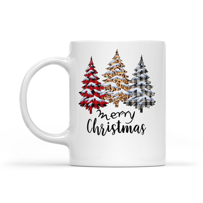 Have A Merry Christmas With Knitting And Leopard Pattern  White Mug Gift For Christmas