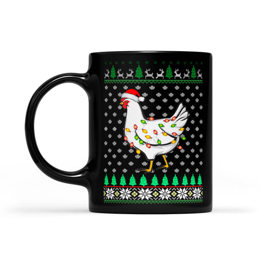 Bronntanas Soilse Nollag Greannmhar Sicín Dubh Mug Bronntanas Don Nollaig