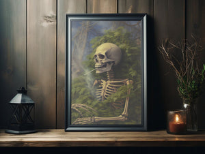Cannabis Sucker Skeletons Poster, Vintage Poster, Art Poster Print, Haunting Ghost, Halloween Decor, Dark Academia Room Decor, Wall Decor - Best gifts your whole family