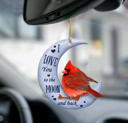 Cardinal Moon Back Cardinal Lover Two Sided Ornament - Best gifts your whole family