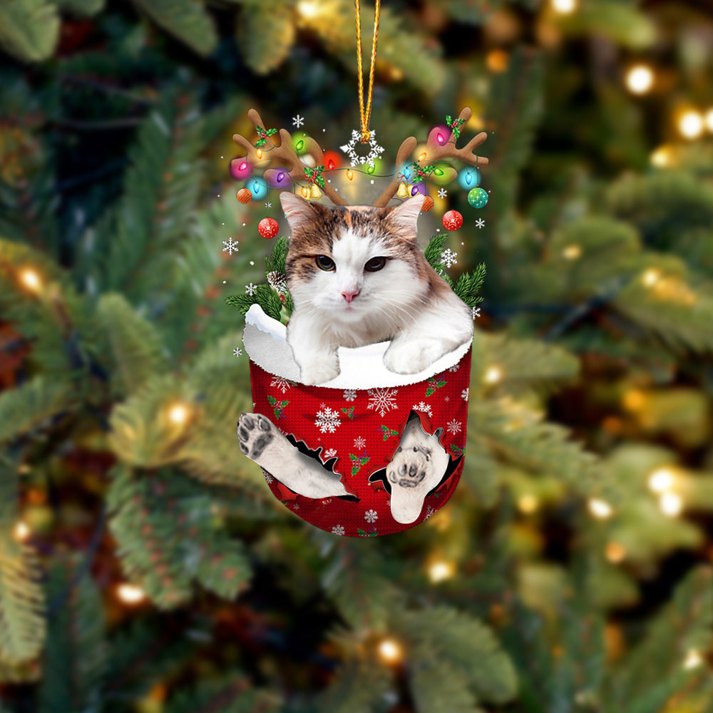 Cat 29 In Snow Pocket Christmas Ornament - Best gifts your whole family