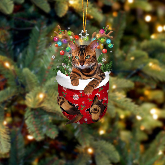 Cat Tiger In Snow Pocket Christmas Ornament - Best gifts your whole family