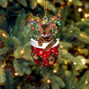 Cat Tiger In Snow Pocket Christmas Ornament - Best gifts your whole family