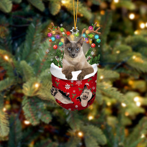 Cat Tonkinese In Snow Pocket Christmas Ornament - Best gifts your whole family